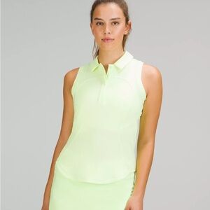LULULEMON LIKE NEW Quick Dry Sleeveless Polo Shirt Curved Hem